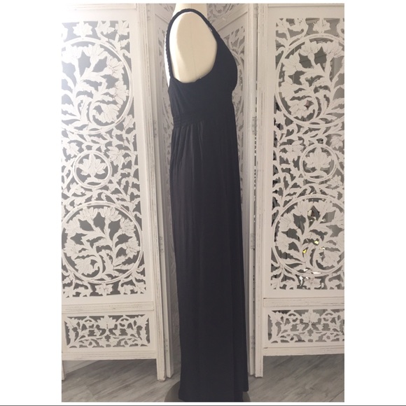 Black Knit Smocked Wrap Maxi Dress - NWT - Picture 3 of 4